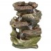 Sunnydaze 5 Step Rock Falls Tabletop Fountain with LED Lights 14 Inch Tall 819804016328  292664241793